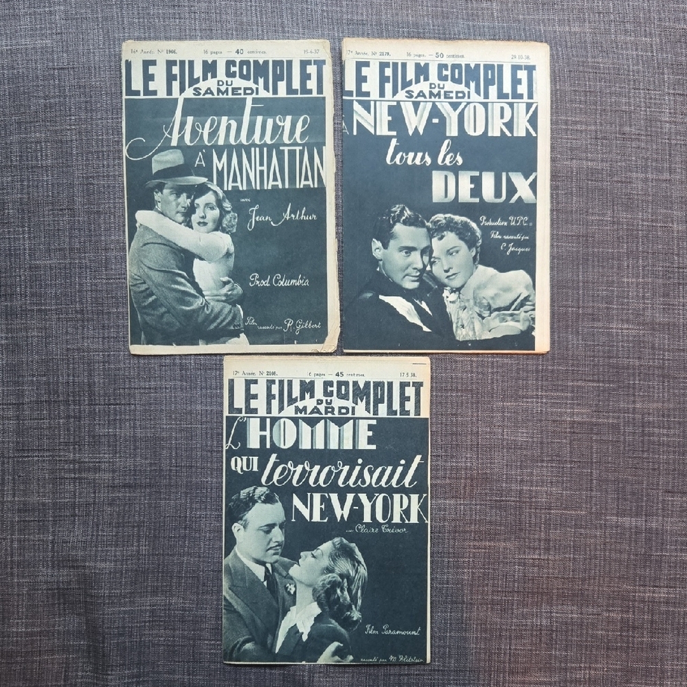 Vintage Le Film Complet French Cine Roman Film Magazines from the 30s